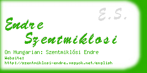 endre szentmiklosi business card